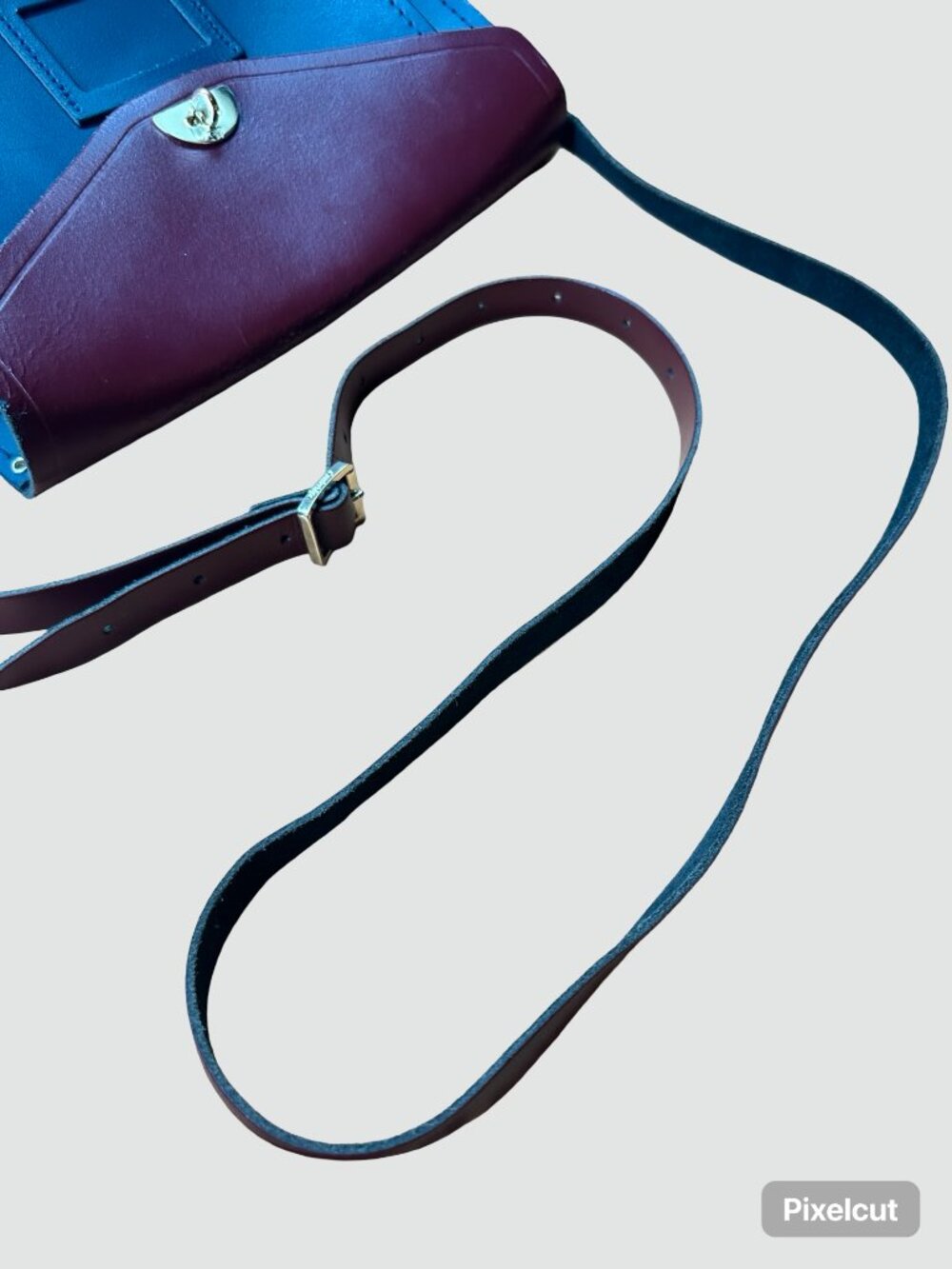 The Cambridge Satchel Company Crossbody Bag, Two Tone Blue and Burgundy Leather - Picture 13 of 13